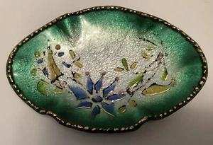 Rare Vintage Emaux de Limoges Enamel Art Dish by Bonhomme - Picture 1 of 4