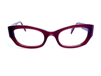 New Anne Et Valentin Burgundy Oval Cat Eye Eyeglasses France Cook 1023 50 18 145 - Image 1 of 4
