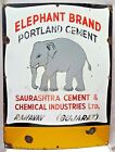 Portland Ciment Signe Vintage Porcelaine Émail Éléphant Marque Collection Adver