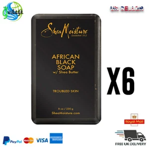 6 X Shea Moisture Afrikanische Schwarz Seife - 227ml 230g - Bild 1 von 4