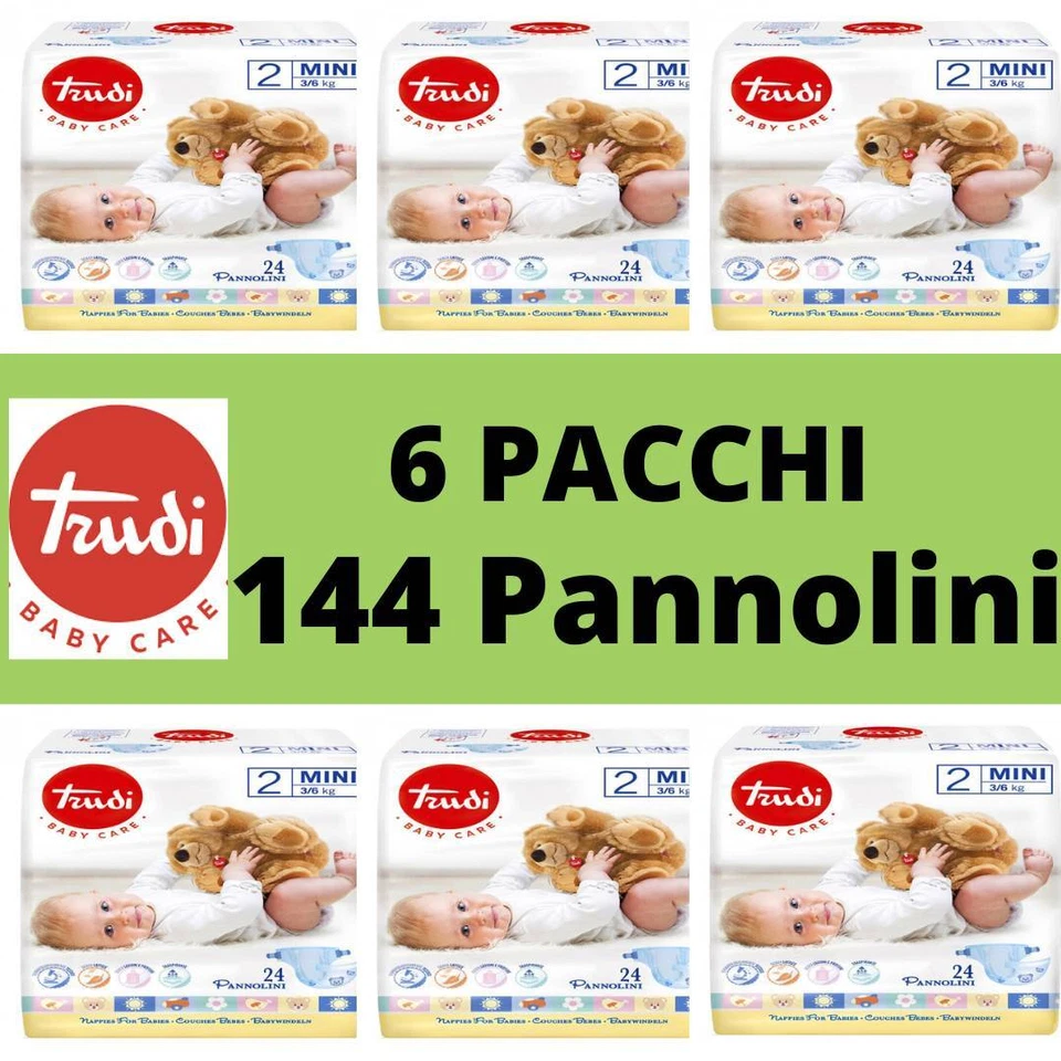 Pannolini Trudi Offerta Taglia 2 6 Pacchi Scatola Risparmio 3-6 kg 108 Pannolini - Immagine 1 di 1
