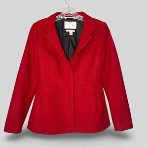 Banana Republic Wool Jacket Button Front Red Pockets Italian Fabric Size XS - Picture 1 of 5