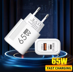 GaN-Chargeur USB Type C à Charge Rapide, 65W, Adaptateur Mural EUROPE BLANC - Photo 1/5