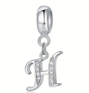 Letter H - Alphabet Initial Letter Charm Tibetan Silver Pendant Jewellery Making - Picture 1 of 10