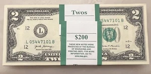 2017A $2 UNCIRCULATED SEQUENCIAL - with BEP Strap - Picture 1 of 1