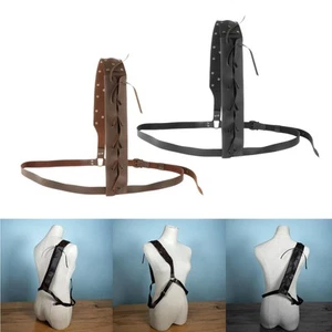 Medieval Sword Belt Back Sheath Leather Scabbard Frog Holder Shoulder Strap - Picture 1 of 15