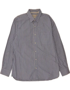 TIMBERLAND Mens Shirt XL Blue Striped Cotton CS02 - Picture 1 of 3