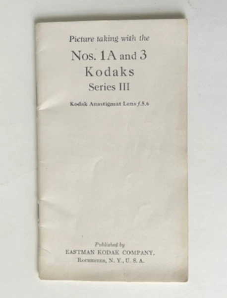 No. Manual de instrucciones 1A Kodak Serie III F6.3 Foto 1 de 1