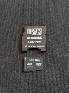 2 GB Mini SD Card Micro SD + Adapter For Digital Camera Phone - SanDisk UK - Picture 1 of 2