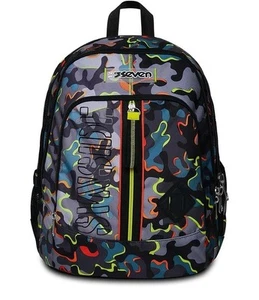 ZAINO scuola ADVANCED seven DYE ON backpack CAMO NERO vol 30 litri - Picture 1 of 10