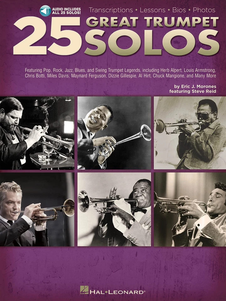 25 Great Trumpet Solos Learn How to Play Music Lessons Book & Play-Along Audio - Image 1 of 1