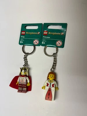 LEGO KINGDOMS REY Y PRINCESA SET LLAVEROS MINIFIGURAS RARO LIMITADO RETIRADO Foto 1 de 2