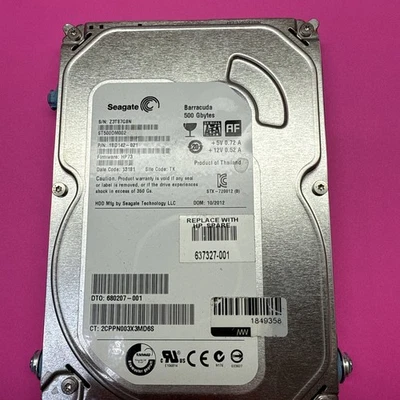 Seagate Barracuda 1BD142-021  SATA Hard Drive 500GB, 7200RPM, 3.5" - Image 1 of 4