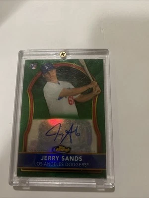 2011 Topps Finest GREEN REFRACTOR ROOKIE Auto Jerry Sands 181/199 - Image 1 of 4