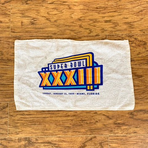 Super Bowl XXXIII Miami NFL Football Broncos Falcons Fan Promo Towel Cover