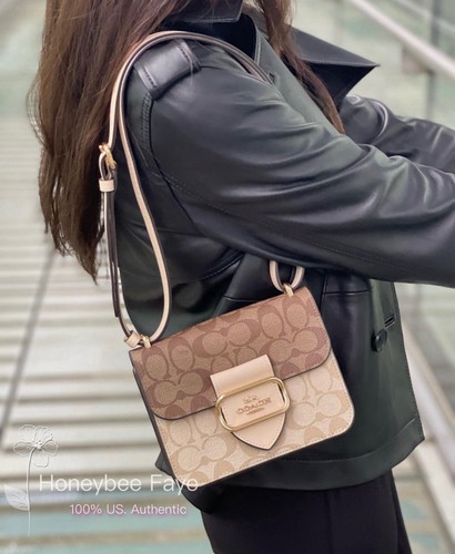 Tracolla Coach Morgan Square nuova con etichetta in tela firmata CL429