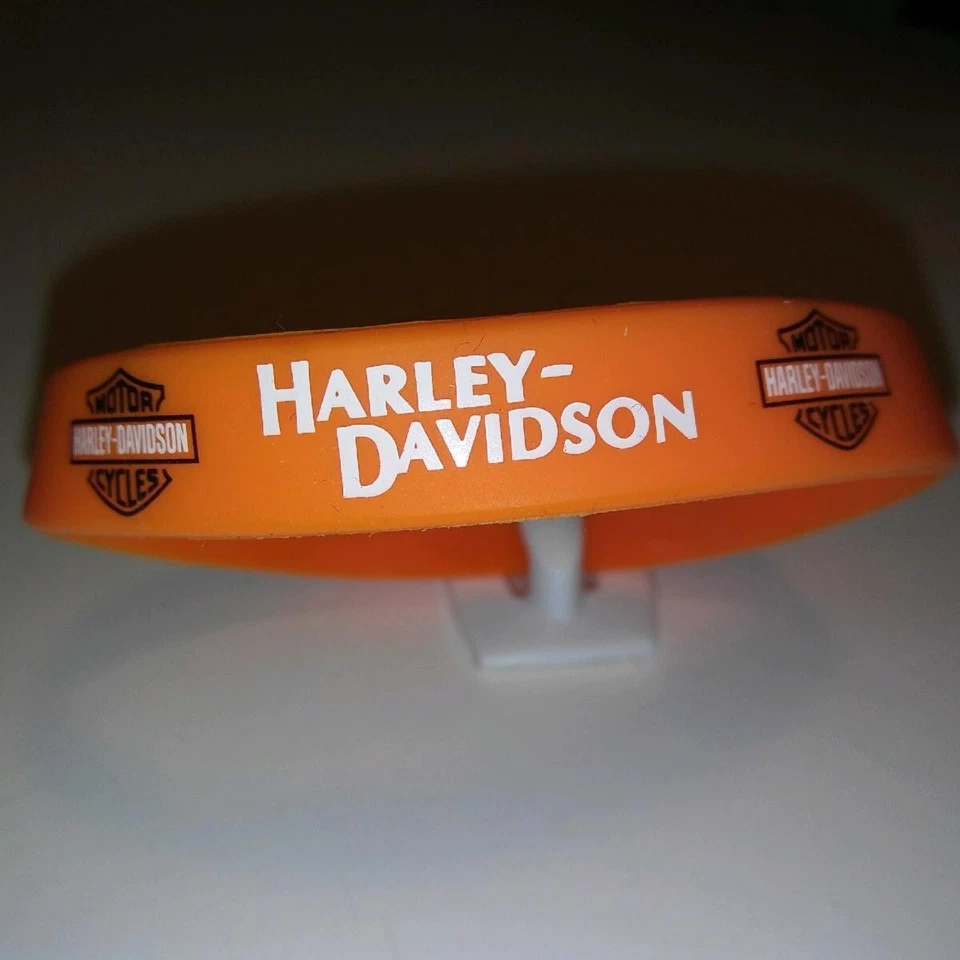 1x Harley Davidson Naranja Blanco Negro Pulsera Silicona .5 Ancho - Vendedor de EE. UU. Foto 1 de 1