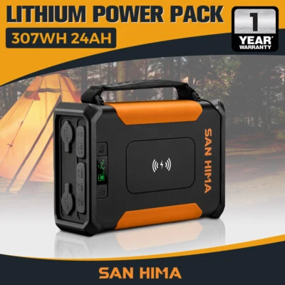 San Hima 24Ah Lithium Portable Power Pack Build-in LED Lights Camping Outdoor - image 1 of 4