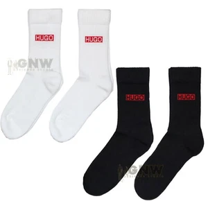PACK DE 2 CALCETINES DEPORTIVOS ACOLCHADOS DE ALGODÓN HUGO PARA HOMBRE 50488269 TODAS LAS TALLAS DEL REINO UNIDO-NIÑOS-ADULTOS - Imagen 1 de 10