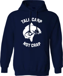Talk Carp Not Crap Hoodie Fishing  Hunter DAD Father Novelty Gifts - Picture 1 of 16