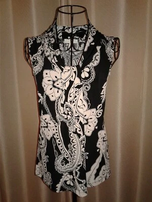 NUEVO • Blusa con caparazón sedosa frontal nudo • Cuello en V • Cachemira • Dana Buchman • XS Foto 1 de 4