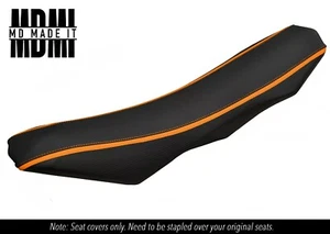 FITS KTM ENDURO SMC 690 R 08-18 CUSTOM GRIP VINYL SEAT COVER DSG2 BLACK ORANGE - Picture 1 of 6