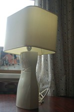 Belleek Cream Ceramic side Table Lamp Light 