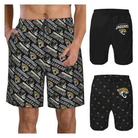 Jacksonville Jaguars Men's Beach Shorts Quick Drying Swim Shorts with Pockets Cover