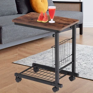 Moving Laptop Desk Bed Sofa Side Table Lift Up Adjustable Study Work & Book Rack - Picture 1 of 14