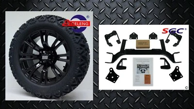 EZGO TXT ELECTRIC GOLF CART 6" LIFT KIT + 14" VOODOO WHEELS and 23" AT TIRES - Image 1 of 4