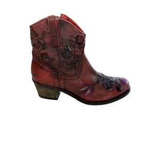 LAZAMANI Damen Western Stiefeletten aus Leder mit Blumenstickerei rot Gr. 37 / 6,5 - Bild 1 von 14