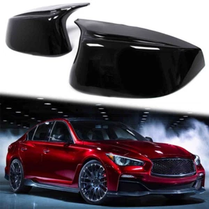 2*Mirror Cover Cap For Infiniti Q50 Q60 Q70 2014-2021 M3 Style Side Gloss Black - Bild 1 von 12