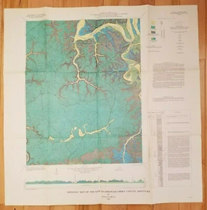 Vintage 1968 Geologic Map of Exie, Green County, Kentucky - Picture 1 of 10