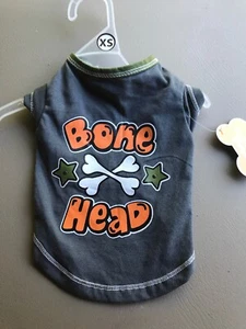 HANDSOME PETE Grey T-Shirt "BONE HEAD" Puppy/Dog xsmall - Picture 1 of 1