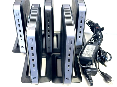 Lot 0f 5 HP T630 Thin Client AMD GX-420GI 2GHz 8GB Ram 128GB SSD Windows 11 Pro - Image 1 of 4