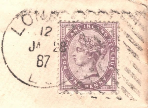 GB HOSTER MACHINE TRIAL Cover London Highbury New Park 1d Lilac 1887 YK119 - Picture 1 of 15