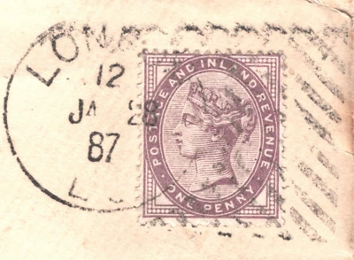 GB HOSTER MACHINE TRIAL Cover London Highbury New Park 1d Lilac 1887 YK119 - Image 1 of 4