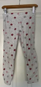 Carter’s Kids Girls Glitter Polka Dot Cozy Fleece Full Length Leggings Gray Sz 7 - Picture 1 of 5