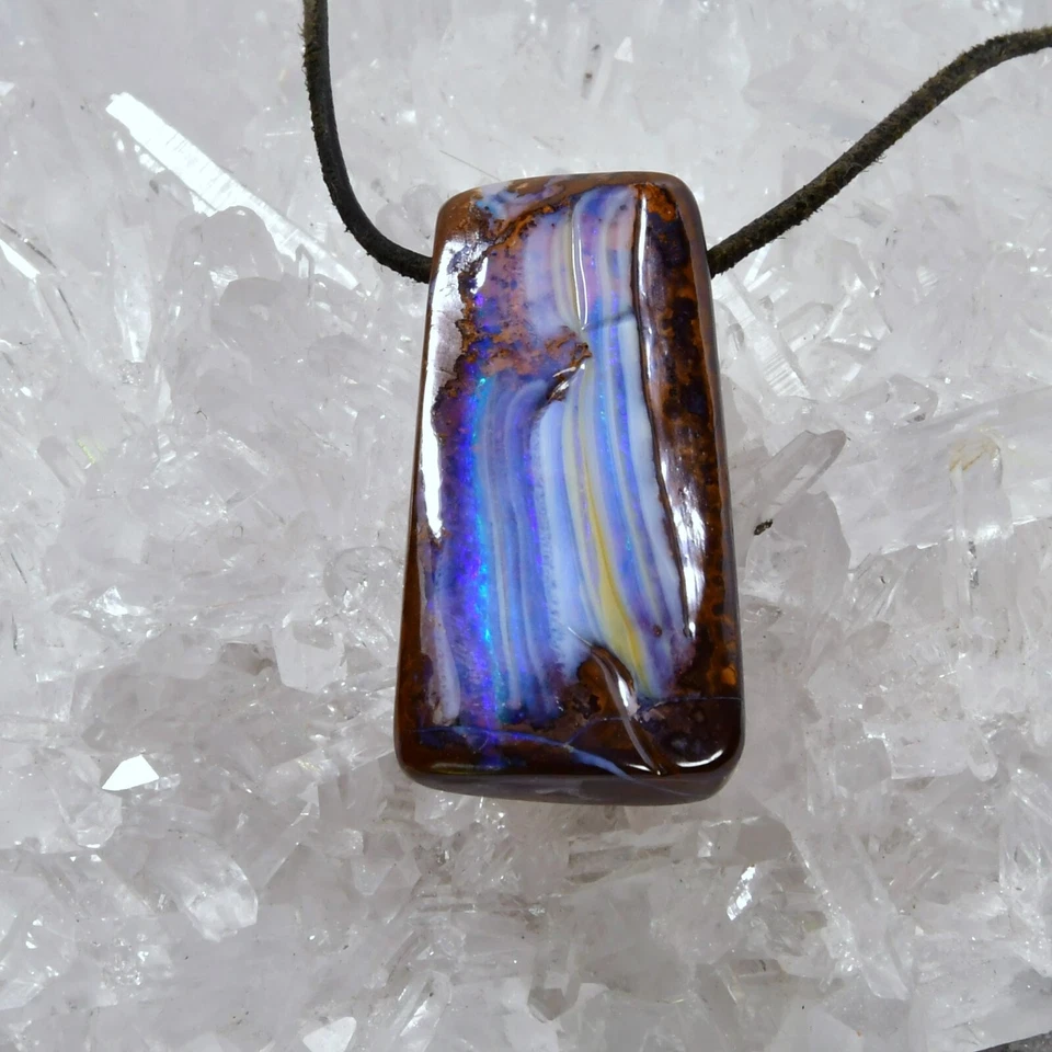 Boulder Opal Anhänger, Edelsteinanhänger (12591), ohne Fassung, gebohrt - Bild 1 von 1