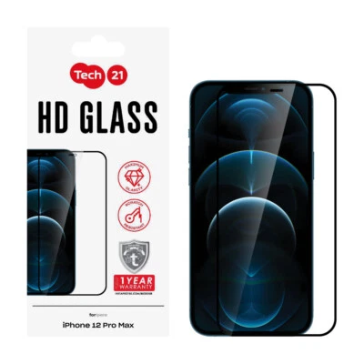 Tech21 Apple iPhone 12 Pro Max Tempered Glass Screen Protector Black - Image 1 of 2