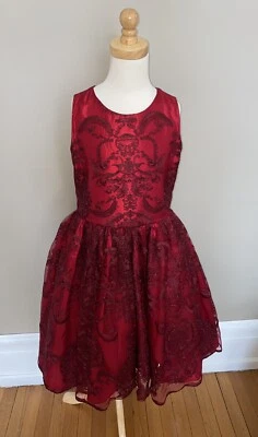 Precioso Vestido de Encaje Rojo Persiguiendo Luciérnagas Fiesta Especial Talla 10 Foto 1 de 4