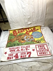 Vtg 1988 Clyde Beatty-Cole Bros Circus Tiger Poster Pottsville PA 28.75” X 28” - Picture 1 of 11