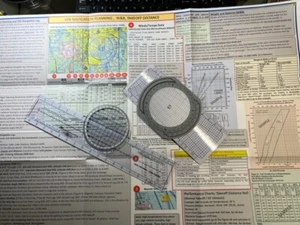 ALL IN ONE: VFR NAV Planning Set (E6B Flight Computer, Rotary Plotter, Poster) - Picture 1 of 10