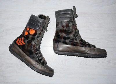 CANDICE COOPER Mujer Cordones Estampado Animal Tenis Botas Zapatos Talla EU37 US6.5 Foto 1 de 4