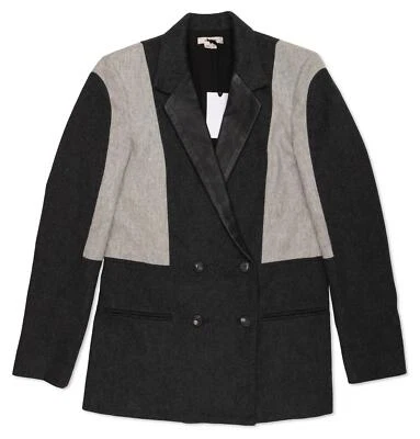 Womens Helmut Lang Deconstructed Color block Gray Black wool blazer size 2 - Image 1 of 4