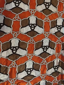Mod 70's Retro Silky Nylon Abstract Geometric Fabric 1 3/4 Yards 44" Wide - Picture 1 of 2