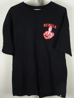 Vintage Rebel 8 Life By The Wayside Snake Holding Gun Black T Shirt XXL - Image 1 of 4