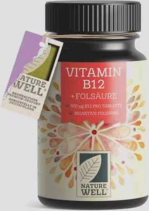 VITAMIN B12 hochdosiert - 365 Tabletten mit 500µg Vit B12 + FOLSÄURE 200µg pro T - Bild 1 von 2