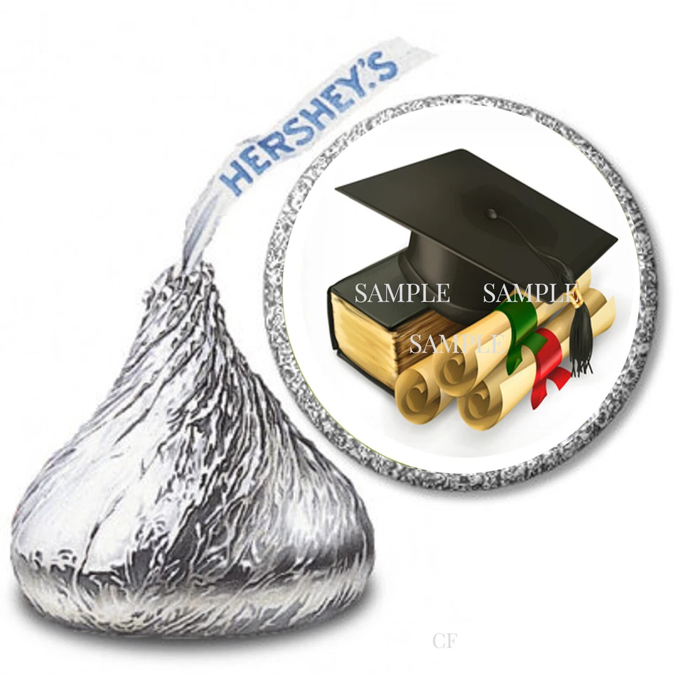 108 tapas libros de diploma favores de graduación Hershey Kiss pegatinas envoltorios de dulces Foto 1 de 1