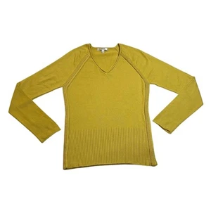 CAbi V-Neck Pullover Knit Sweater Size Medium Preppy Colorful Casual Classic - Picture 1 of 8